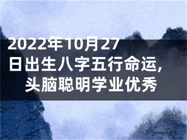 2022年10月27日出生八字五行命运,头脑聪明学业优秀