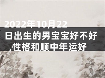 2022年10月22日出生的男宝宝好不好,性格和顺中年运好