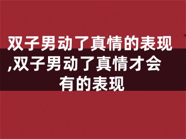 双子男动了真情的表现,双子男动了真情才会有的表现