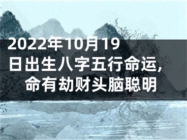 2022年10月19日出生八字五行命运,命有劫财头脑聪明