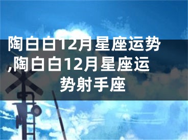 陶白白12月星座运势,陶白白12月星座运势射手座