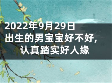 2022年9月29日出生的男宝宝好不好,认真踏实好人缘