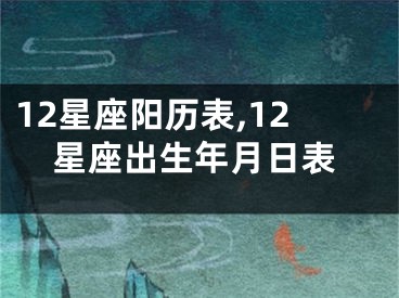 12星座阳历表,12星座出生年月日表