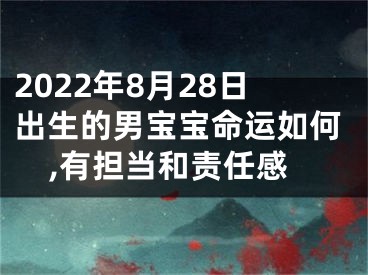 2022年8月28日出生的男宝宝命运如何,有担当和责任感