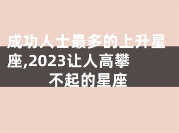 成功人士最多的上升星座,2023让人高攀不起的星座