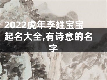 2022虎年李姓宝宝起名大全,有诗意的名字