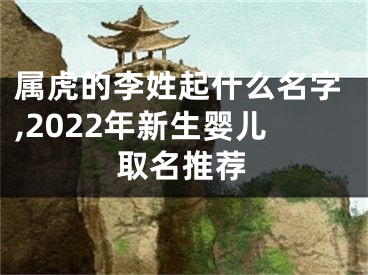 属虎的李姓起什么名字,2022年新生婴儿取名推荐