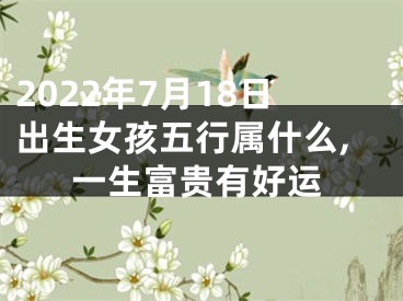 2022年7月18日出生女孩五行属什么,一生富贵有好运