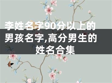 李姓名字90分以上的男孩名字,高分男生的姓名合集