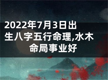 2022年7月3日出生八字五行命理,水木命局事业好