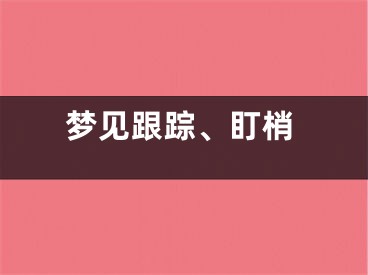 梦见跟踪、盯梢