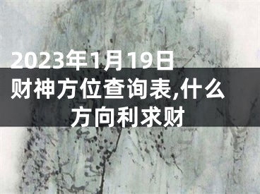 2023年1月19日财神方位查询表,什么方向利求财