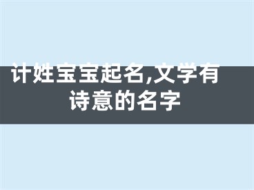 计姓宝宝起名,文学有诗意的名字