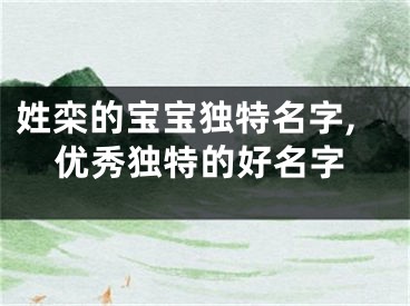 姓栾的宝宝独特名字,优秀独特的好名字