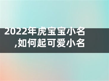 2022年虎宝宝小名,如何起可爱小名