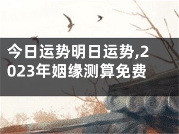 今日运势明日运势,2023年姻缘测算免费