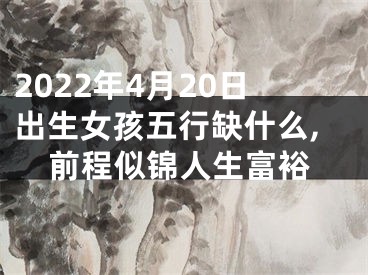 2022年4月20日出生女孩五行缺什么,前程似锦人生富裕