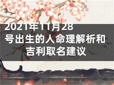 2021年11月28号出生的人命理解析和吉利取名建议