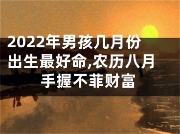 2022年男孩几月份出生最好命,农历八月手握不菲财富