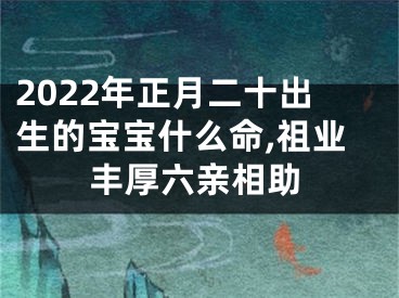 2022年正月二十出生的宝宝什么命,祖业丰厚六亲相助