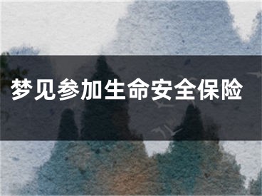 梦见参加生命安全保险