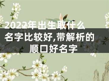 2022年出生取什么名字比较好,带解析的顺口好名字