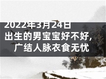 2022年3月24日出生的男宝宝好不好,广结人脉衣食无忧