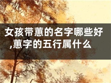 女孩带蕙的名字哪些好,蕙字的五行属什么