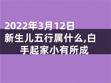 2022年3月12日新生儿五行属什么,白手起家小有所成