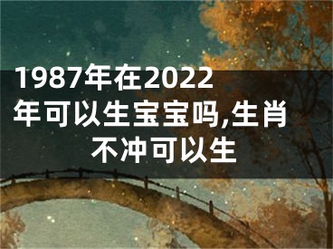 1987年在2022年可以生宝宝吗,生肖不冲可以生