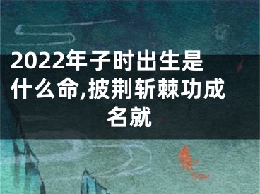 2022年子时出生是什么命,披荆斩棘功成名就