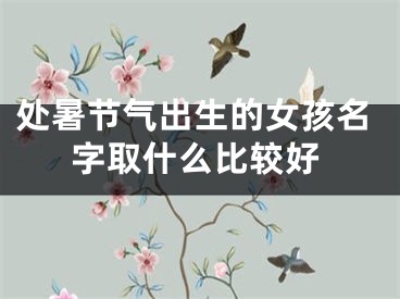 处暑节气出生的女孩名字取什么比较好