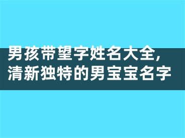 男孩带望字姓名大全,清新独特的男宝宝名字