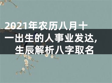 2021年农历八月十一出生的人事业发达,生辰解析八字取名