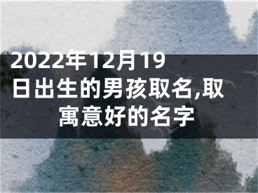 2022年12月19日出生的男孩取名,取寓意好的名字