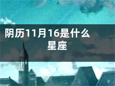 阴历11月16是什么星座