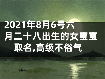 2021年8月6号六月二十八出生的女宝宝取名,高级不俗气