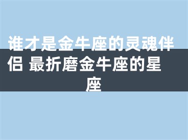 谁才是金牛座的灵魂伴侣 最折磨金牛座的星座