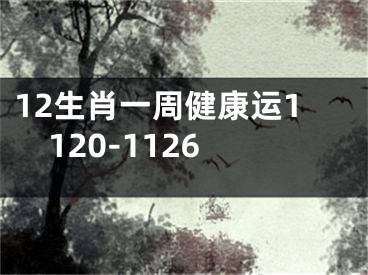 12生肖一周健康运1120-1126