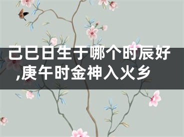 己巳日生于哪个时辰好,庚午时金神入火乡