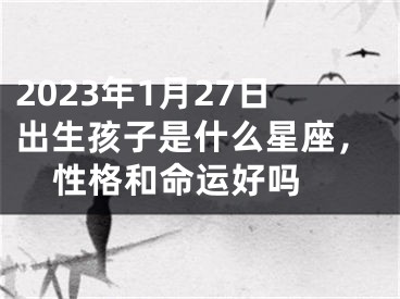 2023年1月27日出生孩子是什么星座，性格和命运好吗 