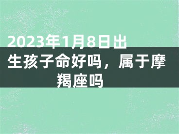 2023年1月8日出生孩子命好吗，属于摩羯座吗 