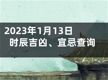 2023年1月13日时辰吉凶、宜忌查询