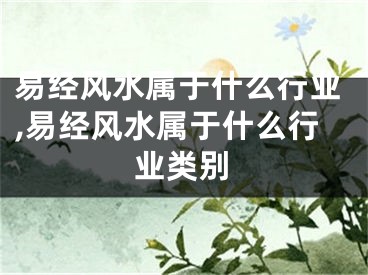 易经风水属于什么行业,易经风水属于什么行业类别