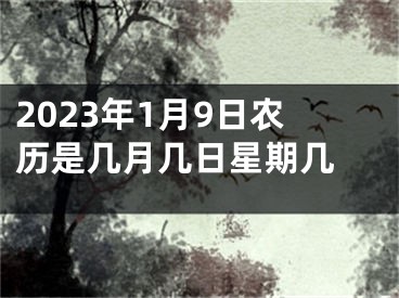 2023年1月9日农历是几月几日星期几 