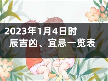 2023年1月4日时辰吉凶、宜忌一览表