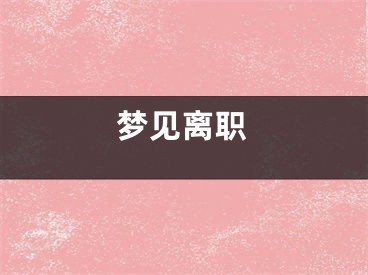 梦见离职