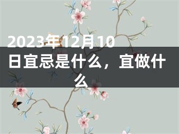 2023年12月10日宜忌是什么，宜做什么 