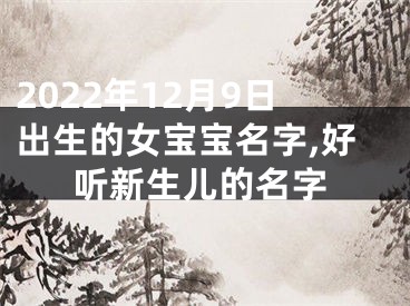 2022年12月9日出生的女宝宝名字,好听新生儿的名字