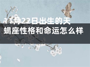 11月22日出生的天蝎座性格和命运怎么样 